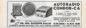 Autoradio COndor-C6. Advertising 1947 - copertina