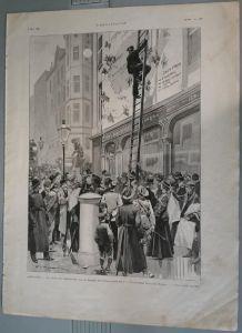 Londres. La carte du Transvaal sur la facade de l'Ilustrated London News. Stampa 1900 - copertina