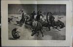 Caccia notturna ai lupi nella Russia nordica. Stampa 1914