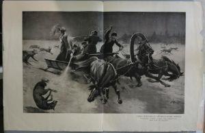 Caccia notturna ai lupi nella Russia nordica. Stampa 1914 - copertina