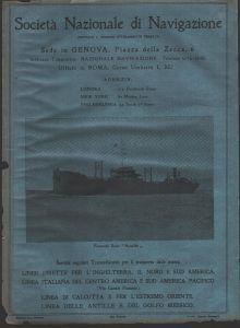 Società Nazionale di Navigazione Genova. Advertising 1919 - copertina