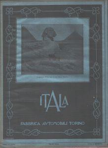 L' autocarro Itala tipo 17 alla Sfinge d'Egitto. Advertising 1919 - copertina