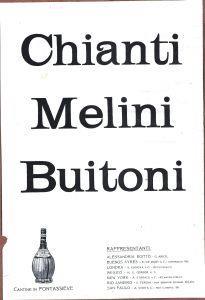 Chianti Mellini Buitoni. Advertising 1920 - copertina