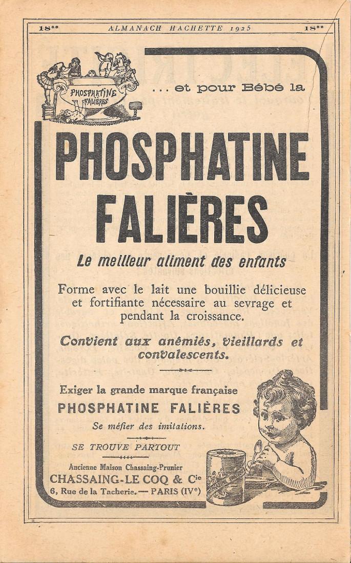 et pour bébé Phosphatine Falières. Advertising 1926