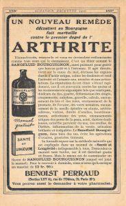 Un nouveau remède pour l'arthrite. Benoist Perraud. Advertising 1926 - copertina