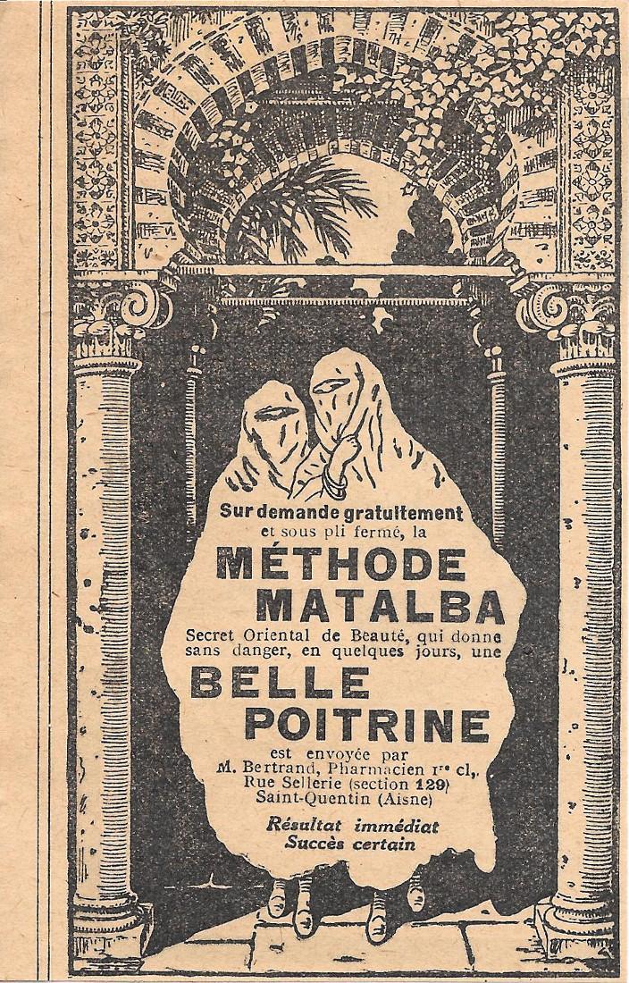 Méthode Matalba pour une belle poitrine. Advertising 1926