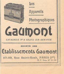 Gaumont appareils photographiques. Advertising 1926 - copertina