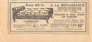 A la renaissance, ternes-mobiliers. Advertising 1926 - copertina