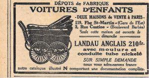 Voiture d'enfats. Landau anglais a 210 fr. Advertising 1926 - copertina