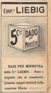 Compagnia Liebig. Dadi per minestra. Advertising 1912 - copertina