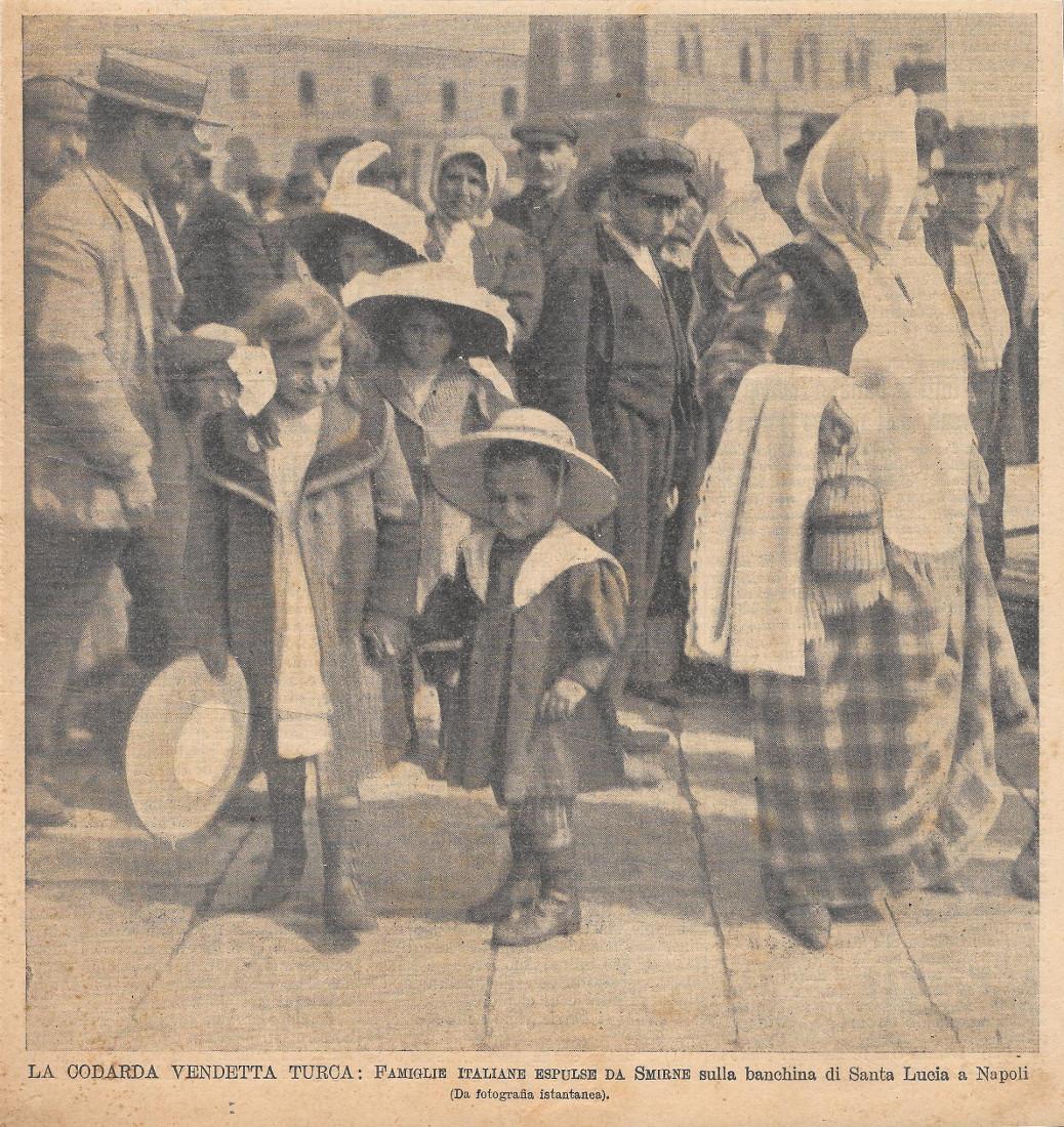 Famiglie italiane espulse da Smirne. Stampa 1912