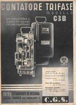 Cgs. Contatore Trifase Mod. C3B/ Zucchero. Advertising 1936