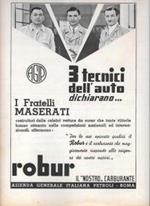 I fratelli Maserati per il carburatore Robur (Weber). Advertising 1936