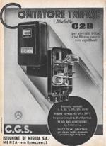 Cgs. Contatore Trifase C2B. Advertising 1936