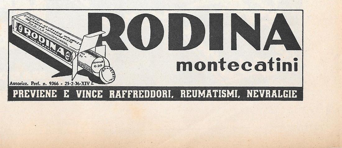 Rodina Montecatini. Advertising 1936