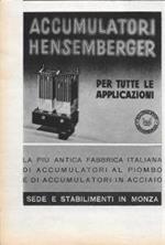 Accumulatori Hensemberger. Advertising 1936