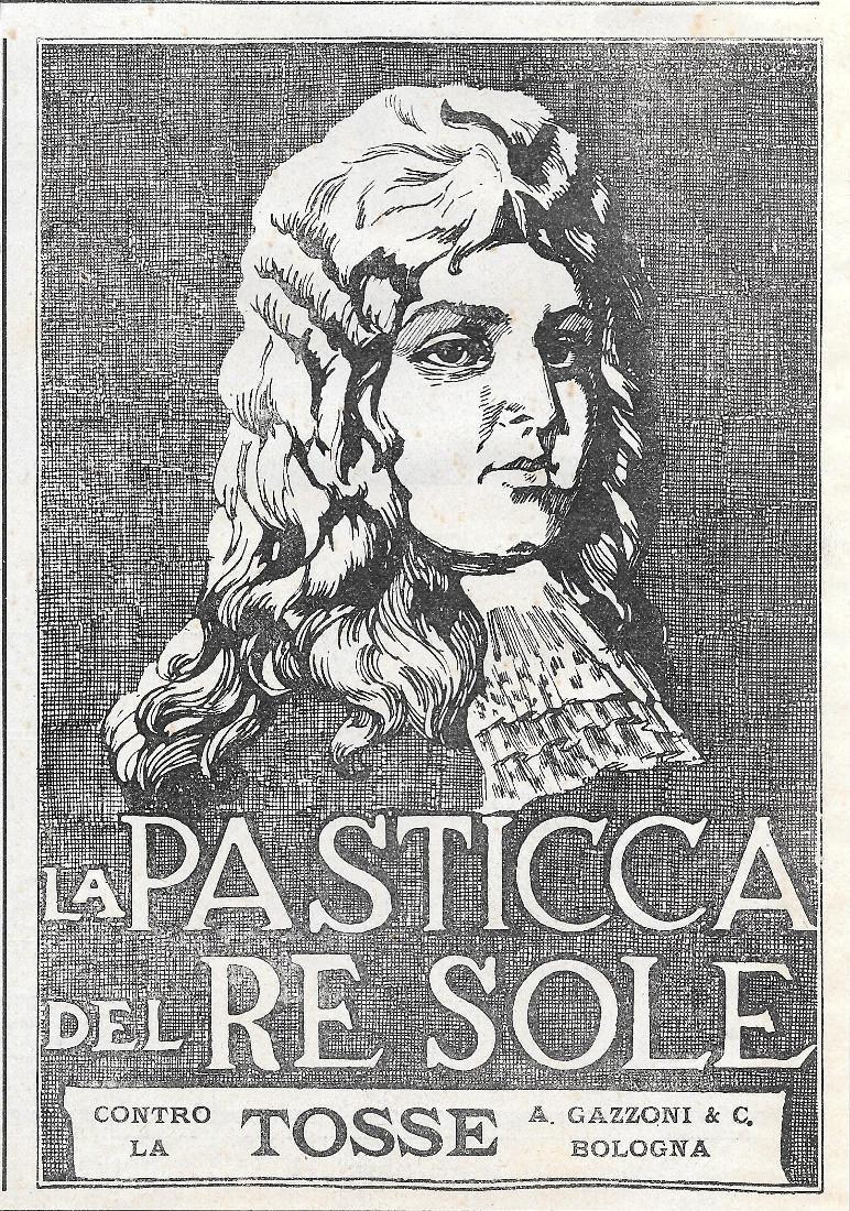 La pasticca del Re Sole. A. Gazzoni Bologna. Advertising 1920