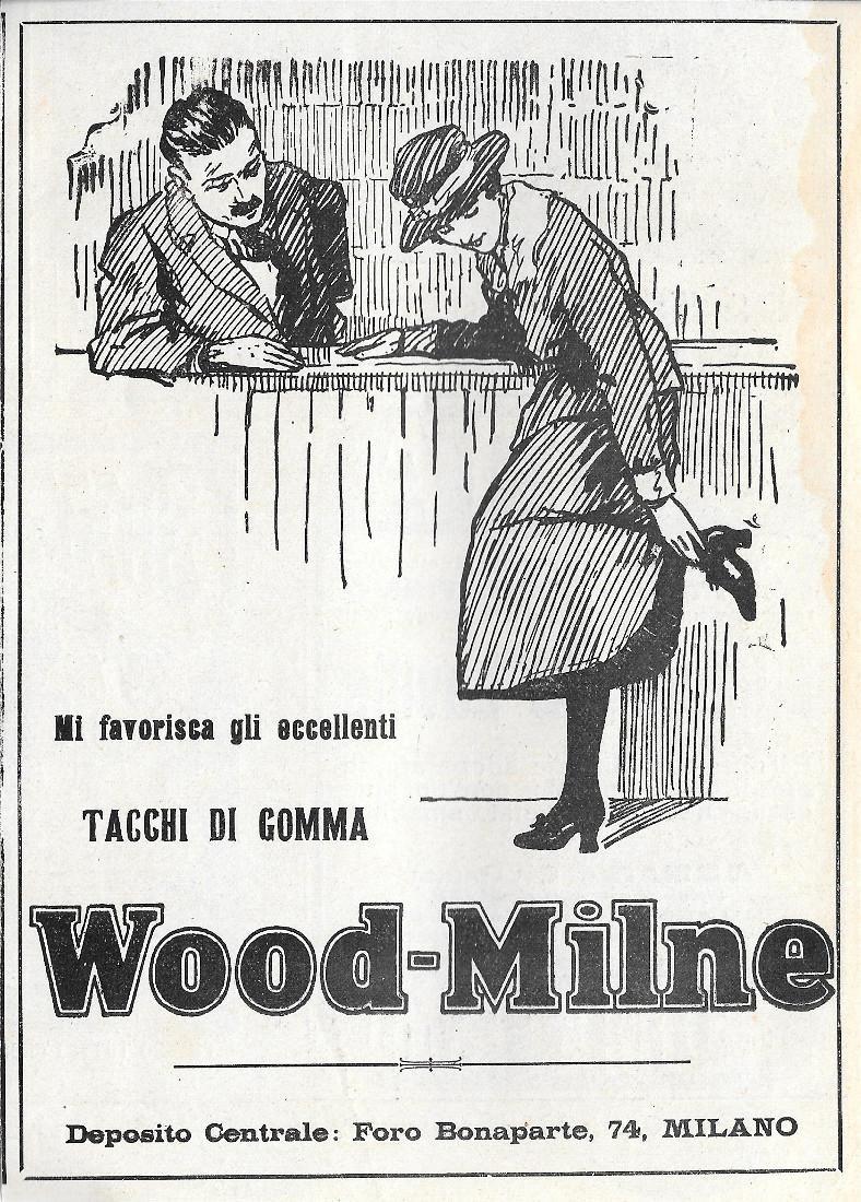 Wood-Milne tacchi in gomma. Advertising 1920