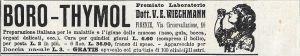 Boro-Thymol del dott. V.E. Wiechmann Firenze. Advertising 1920 - copertina