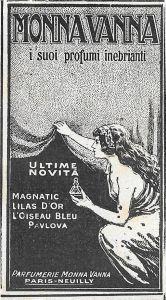 Monnavanna i suoi profumi inebrianti. Advertising 1920 - copertina