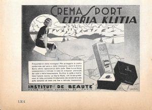 Crema sport. Cipria Klitia Advertising 1935 - copertina