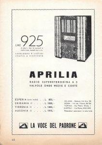 Aprilia la radio Supereterodina a 5 valvole. Advertising 1935 - copertina