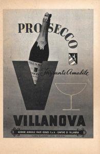 Prosecco Villanova. Advertising 1947 - copertina