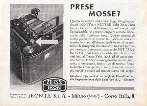 Prese mosse? Zeiss Ikon. Advertising 1936 - copertina