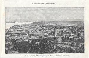 Vue generale de la ville d'Ottawa pris de la tour du Parlement. Stampa 1900 - copertina
