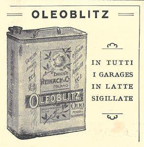 Oleoblitz. In tutti i garages in latte sigillate. Advertising 1914 - copertina