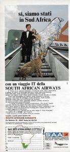 Saa. South African Airways. Advertising 1970 - copertina