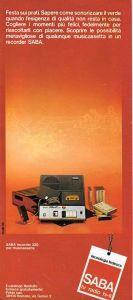Saba Recorder 320 Per Musicassette. Advertising 1970 - copertina