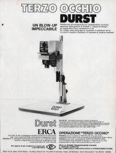 Durst M301. Terzo occhio. Advertising 1970 - copertina