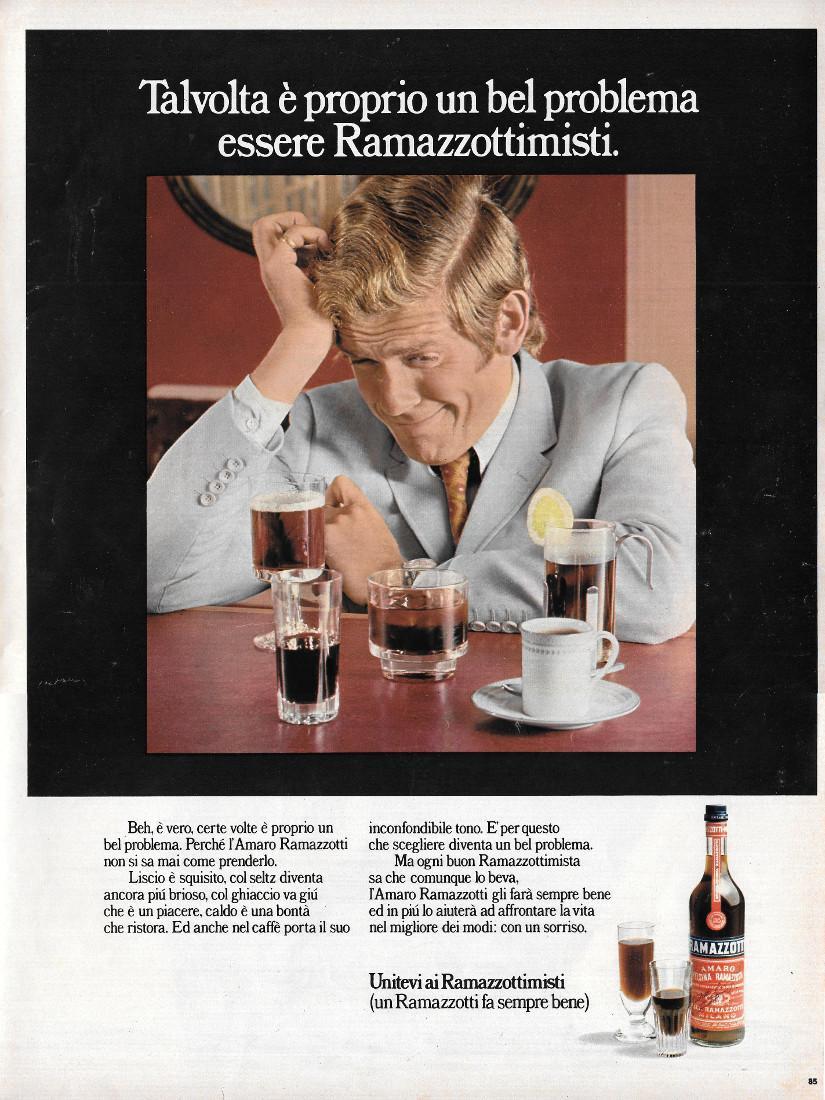 Ductor. Arval men's line / Amaro Ramazzotti. Advertising 1970, fronte retro