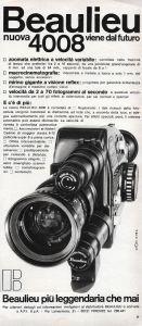 Beaulieu 4008. Advertising 1970 - copertina