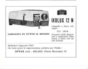 Zeiss Ikon Ikolux 12 N. Advertising 1964 - copertina