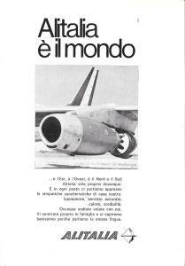 Alitalia è il mondo / Sempre suole St. Moritz. Advertising 1969, fronte retro - copertina
