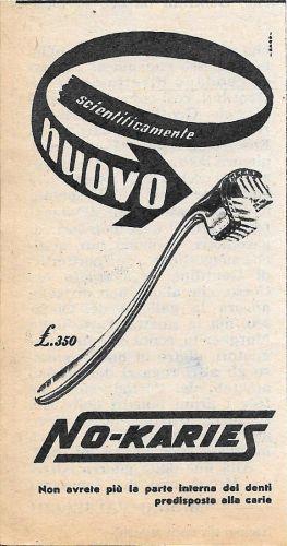 No- Karies. Advertising 1956 - copertina