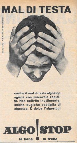 Mal di testa. Algo Stop. Advertising 1956 - copertina