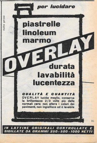 Cera Overlay. Advertising 1956 - copertina