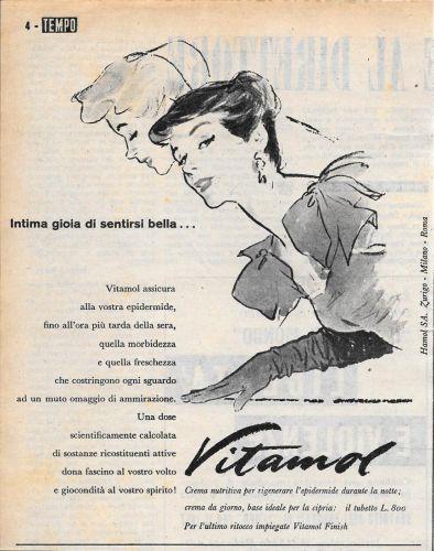 Vitamol. Intima gioia di sentirsi bella... Advertising 1956 - copertina