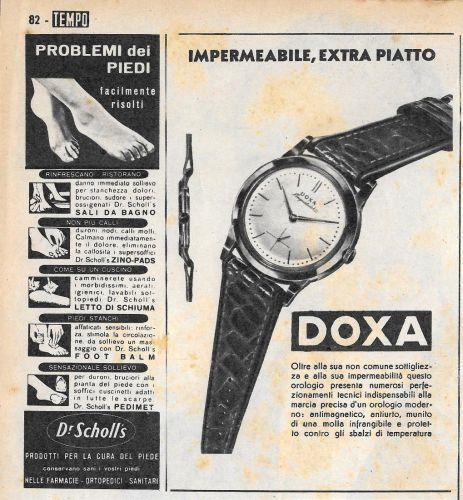 Doxa, impermeabile, extra piatto. Advertising 1956 - copertina