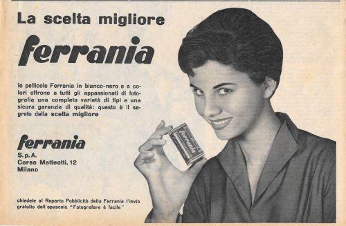 Pellicole Ferrania, la scelta migliore. Advertising 1956 - copertina