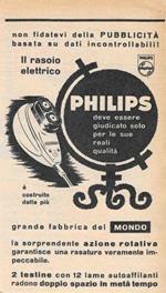 Philips. Il rasoio elettrico. Advertising 1956