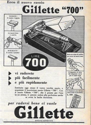 Gillette 700. Advertising 1956 - copertina