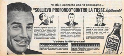 Vicks sciroppo. Sollievo profondo contro la tosse. Advertising 1956 - copertina