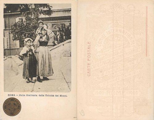 Roma. Sulla scalinata della Trinità dei Monti. Anno Santo 1900. Non viaggiata - copertina