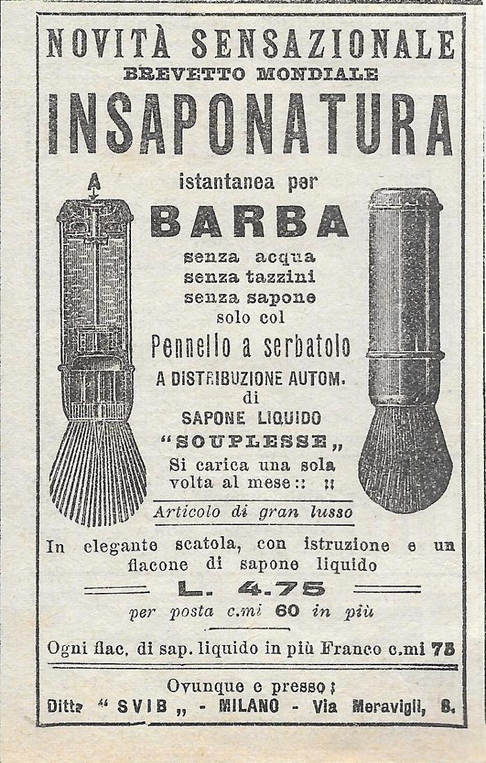 Isaponatura istantanea per barba senza acqua e sapone. Advertising 1912
