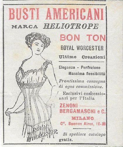 Busti americani marca Helitrope. Advertising 1912 - copertina