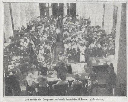 Una seduta del Congresso nazionale femminile a Roma. Stampa 1912 - copertina